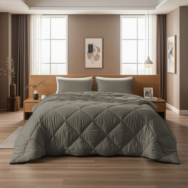 Lazy Dekbed Diamond Kaki 240 x 200 Met Kussenslopen - Afbeelding 2