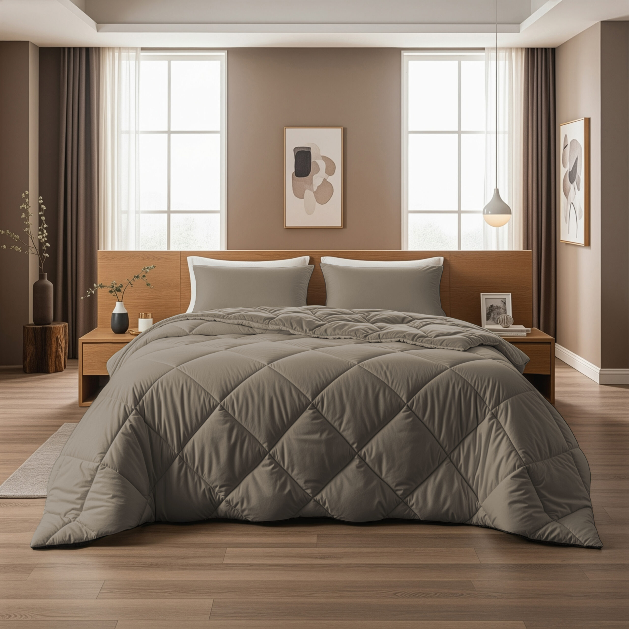 Lazy Dekbed Diamond Teak 200 x 200 Met Kussenslopen - Afbeelding 2