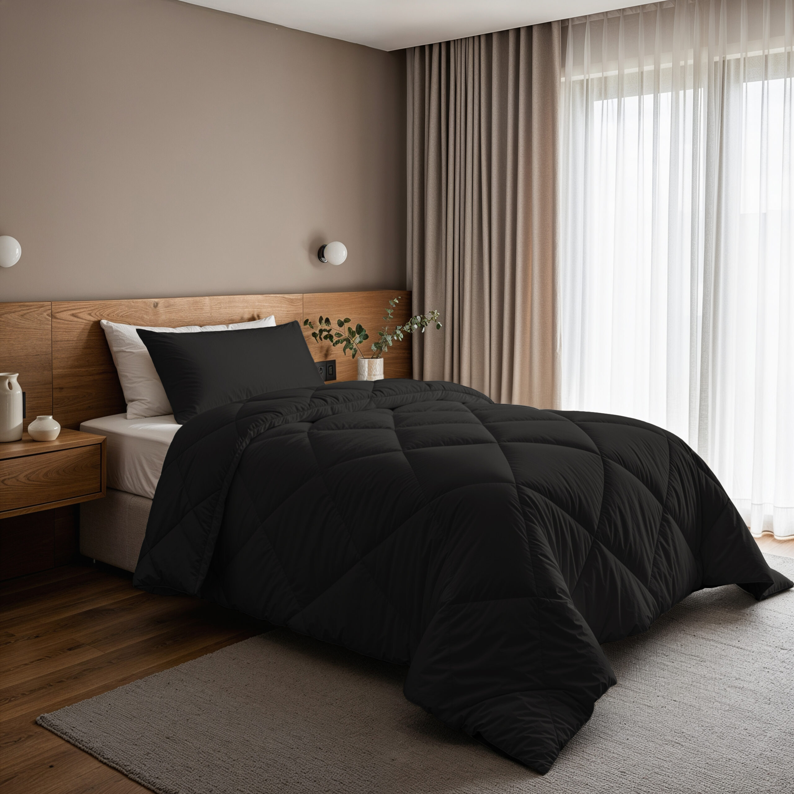 Lazy Dekbed Diamond Zwart 140 x 200 Met Kussensloop