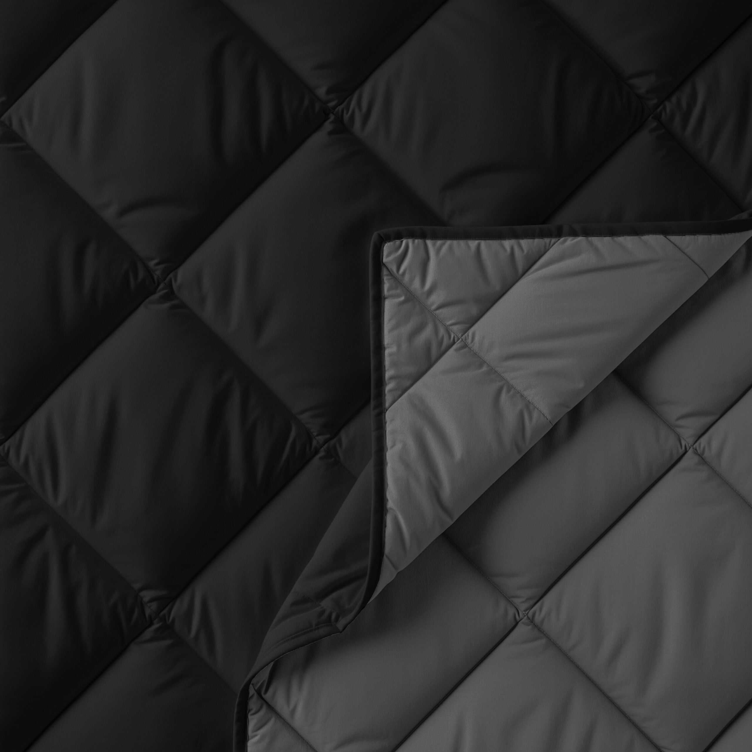 Lazy Dekbed Diamond Zwart / Antraciet 200 x 200 Met Kussenslopen - Afbeelding 4