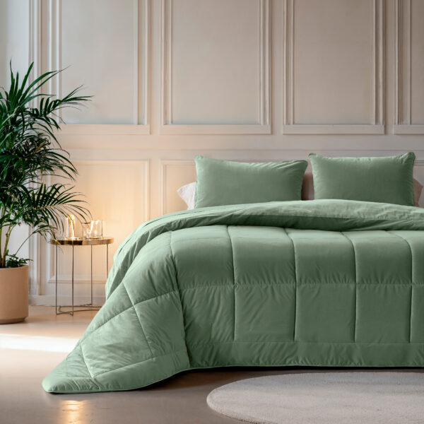 Lazy Velvet Dekbed Groen 140 x 200 - Afbeelding 2