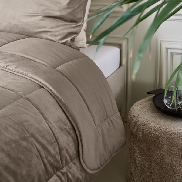 Lazy Velvet Dekbed Taupe/Grijs 140 x 200 - Afbeelding 3
