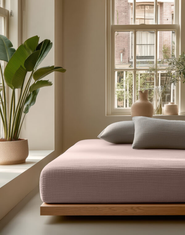 Mousseline Blush Roze 140 x 200 + 30 - Afbeelding 2