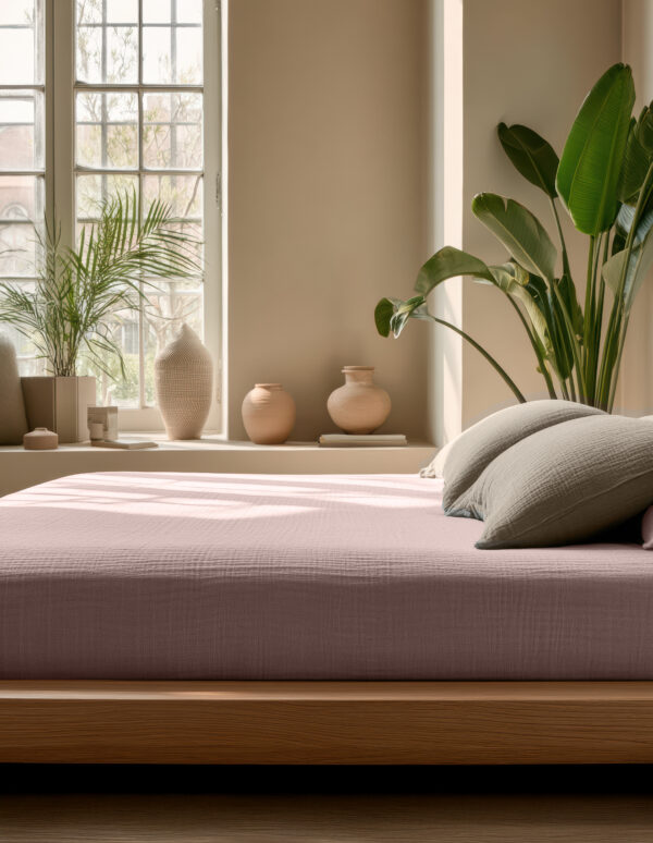 Mousseline Blush Roze 180 x 200 + 30 - Afbeelding 3