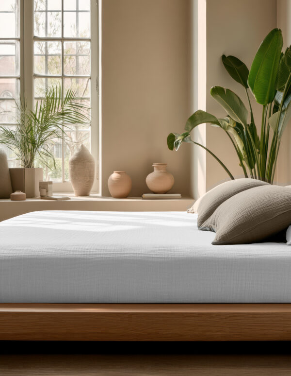 Mousseline Wit 180 x 200 + 30 - Afbeelding 3