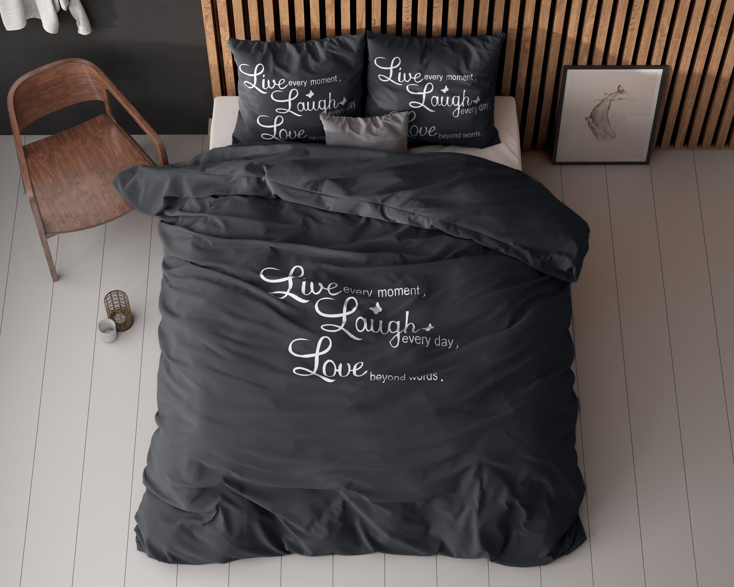 Live, laugh and love Antraciet 200 x 200/220 - Afbeelding 5