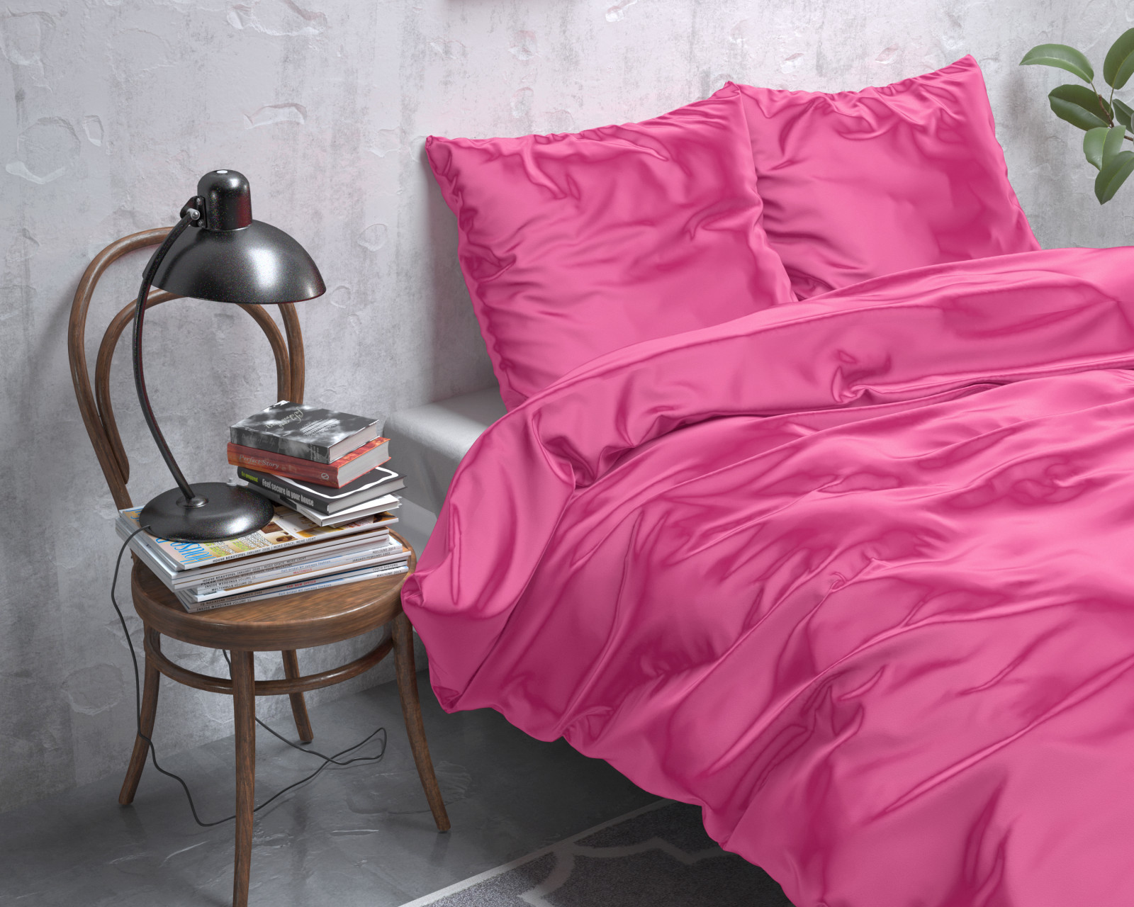 Egyptisch Katoen Uni Dekbedovertrek Roze 140 x 200/260
