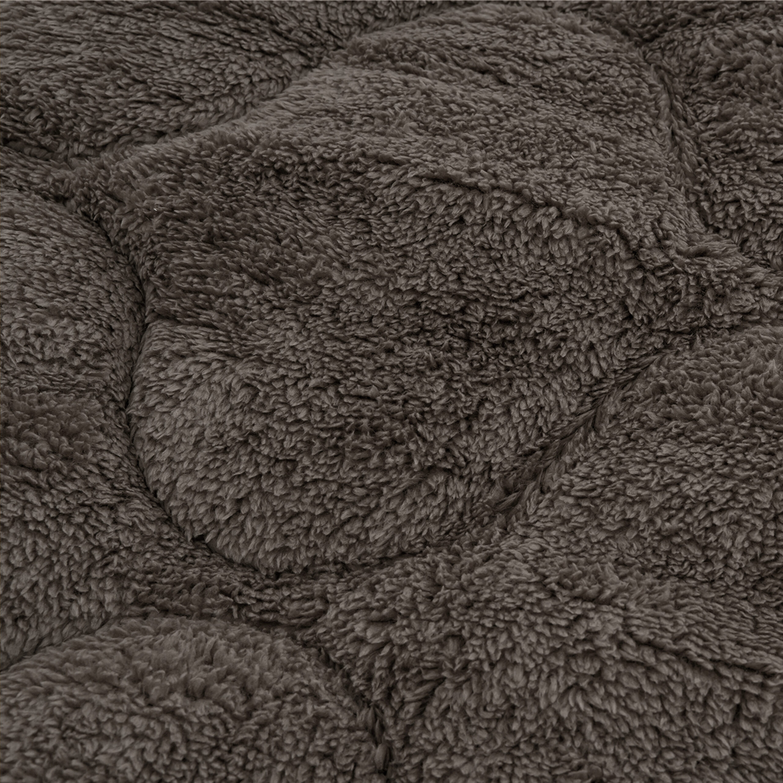 Faux Fur Check Taupe 240x200/220