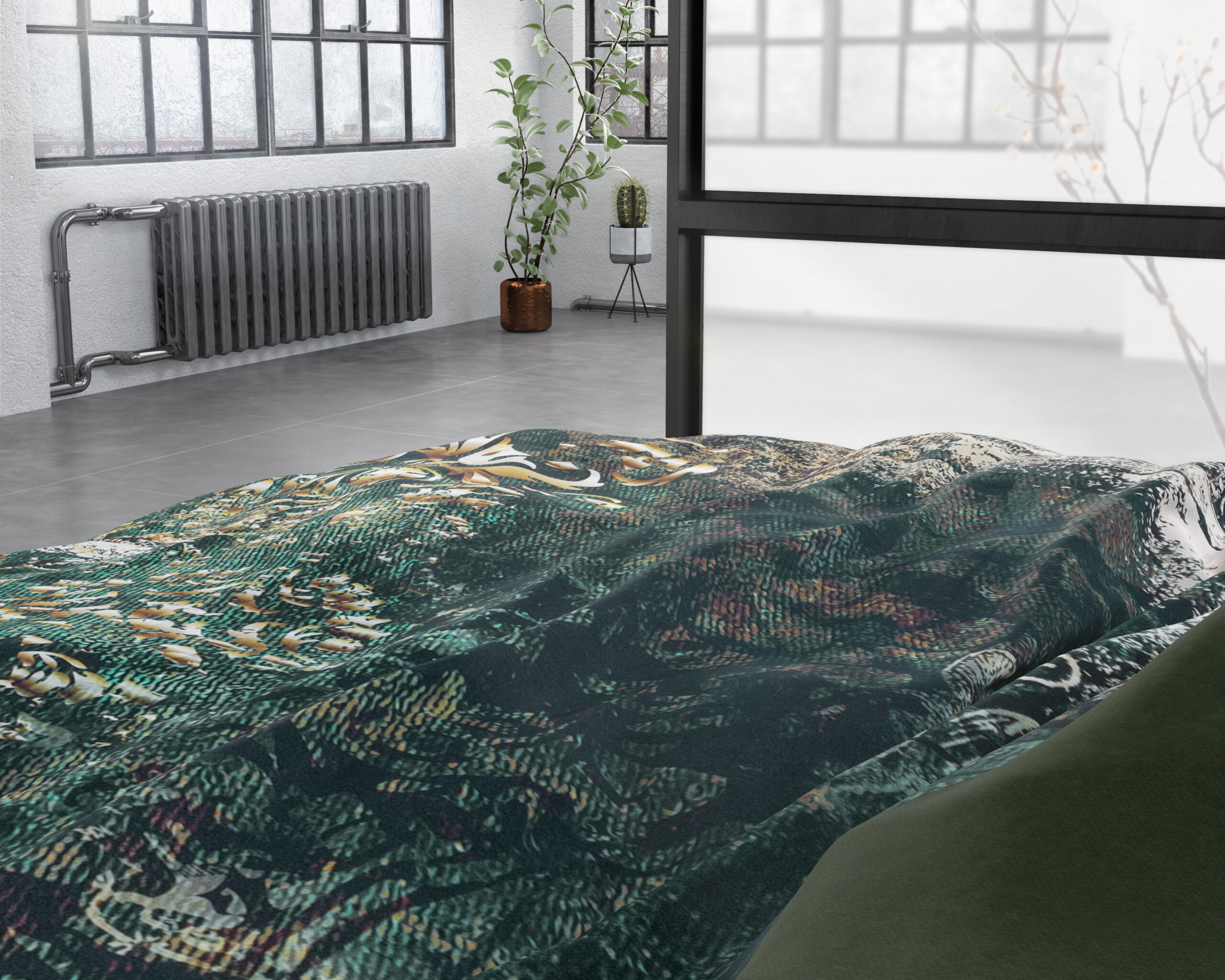 Flanel Gradient Knits Blauw 240 x 220