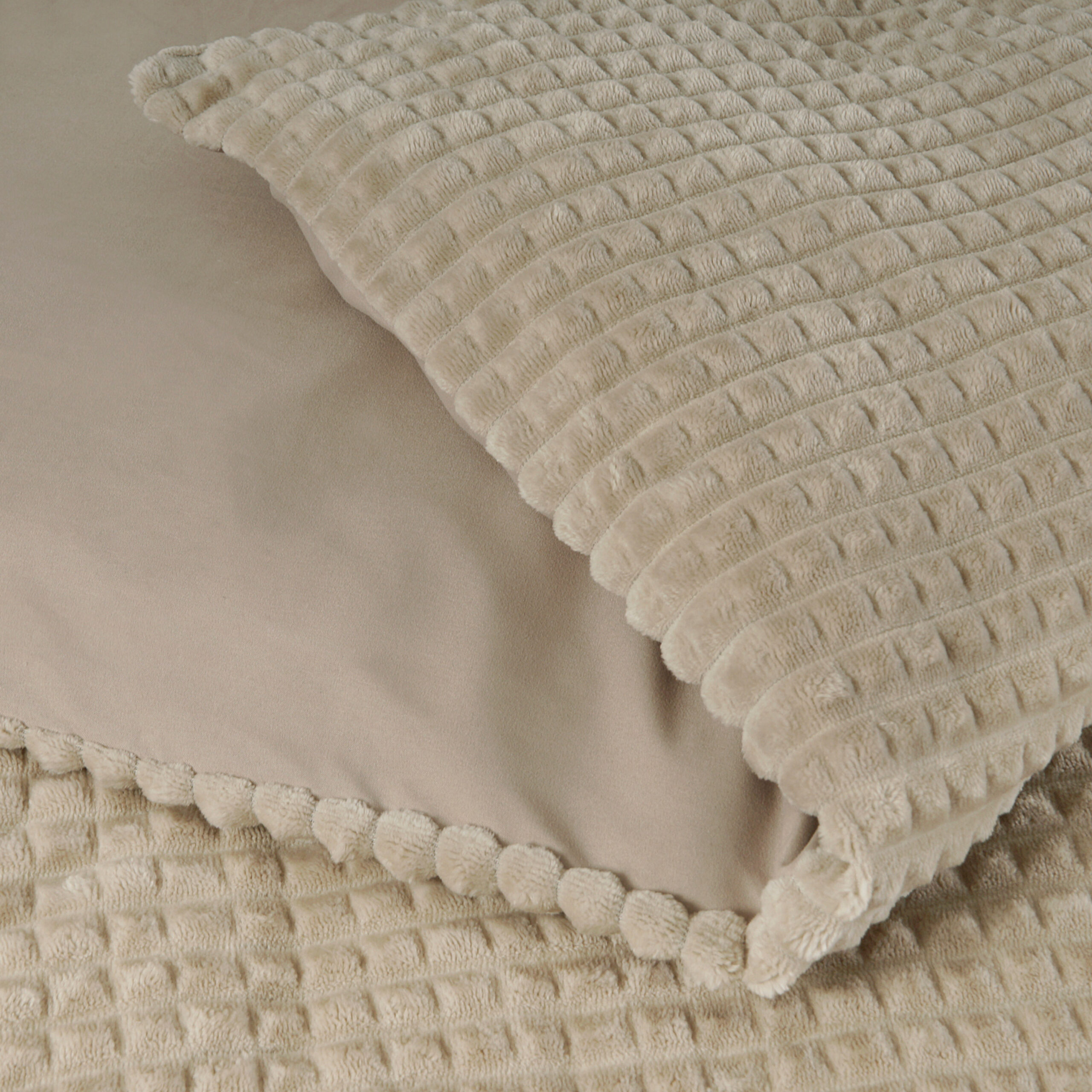 Rib Teddy Taupe 240 x 200/220