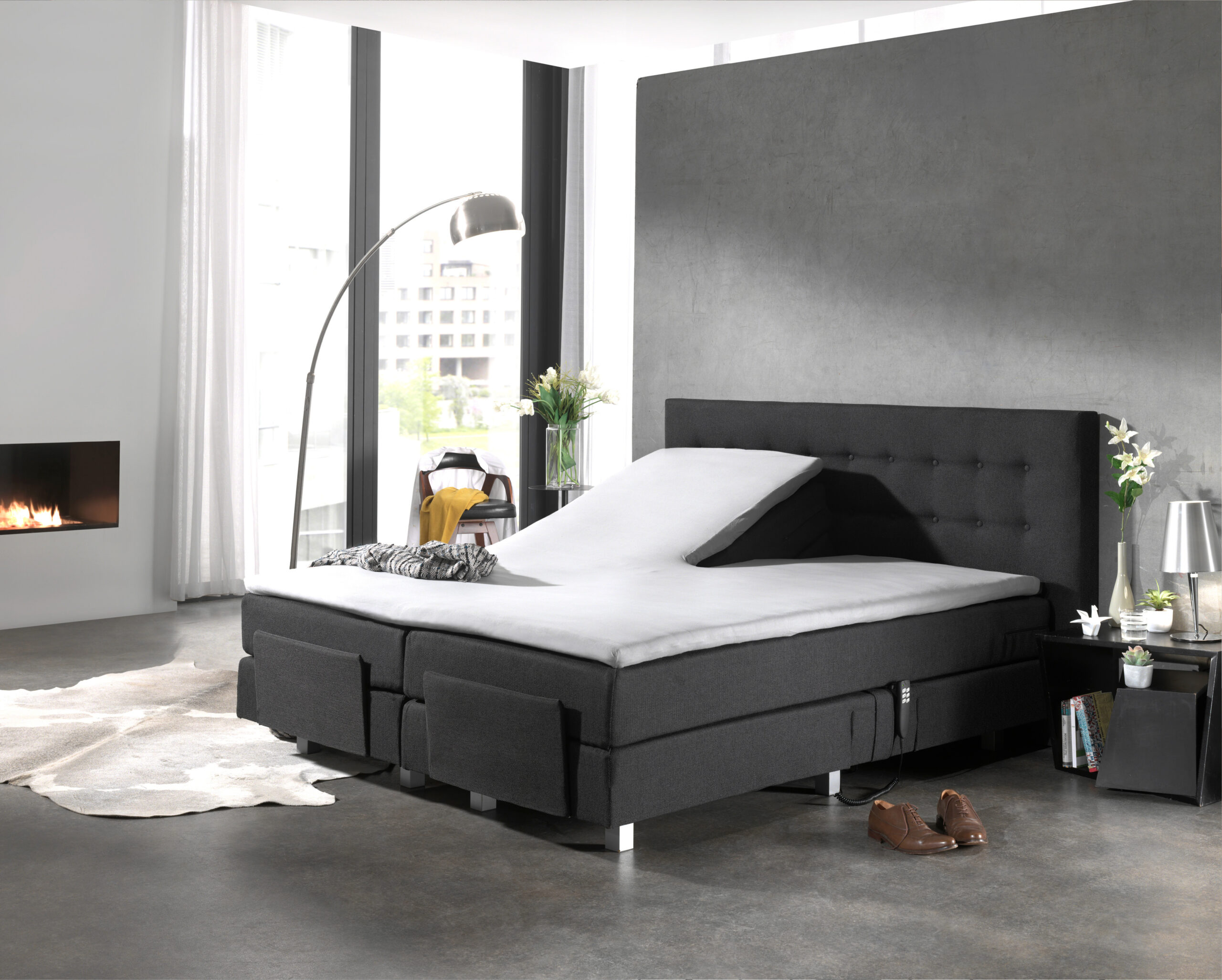 Splittopper Katoen Hoeslaken Creme 160 x 200