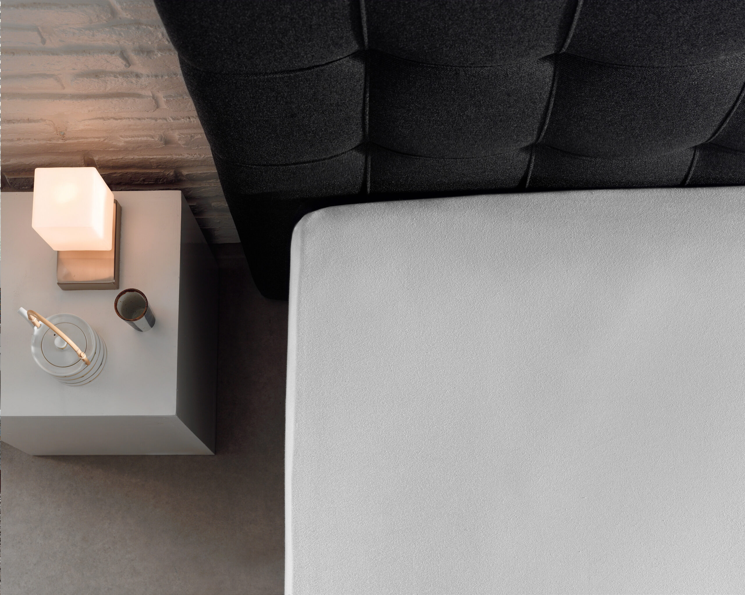 Splittopper Katoen Hoeslaken Creme 160 x 210