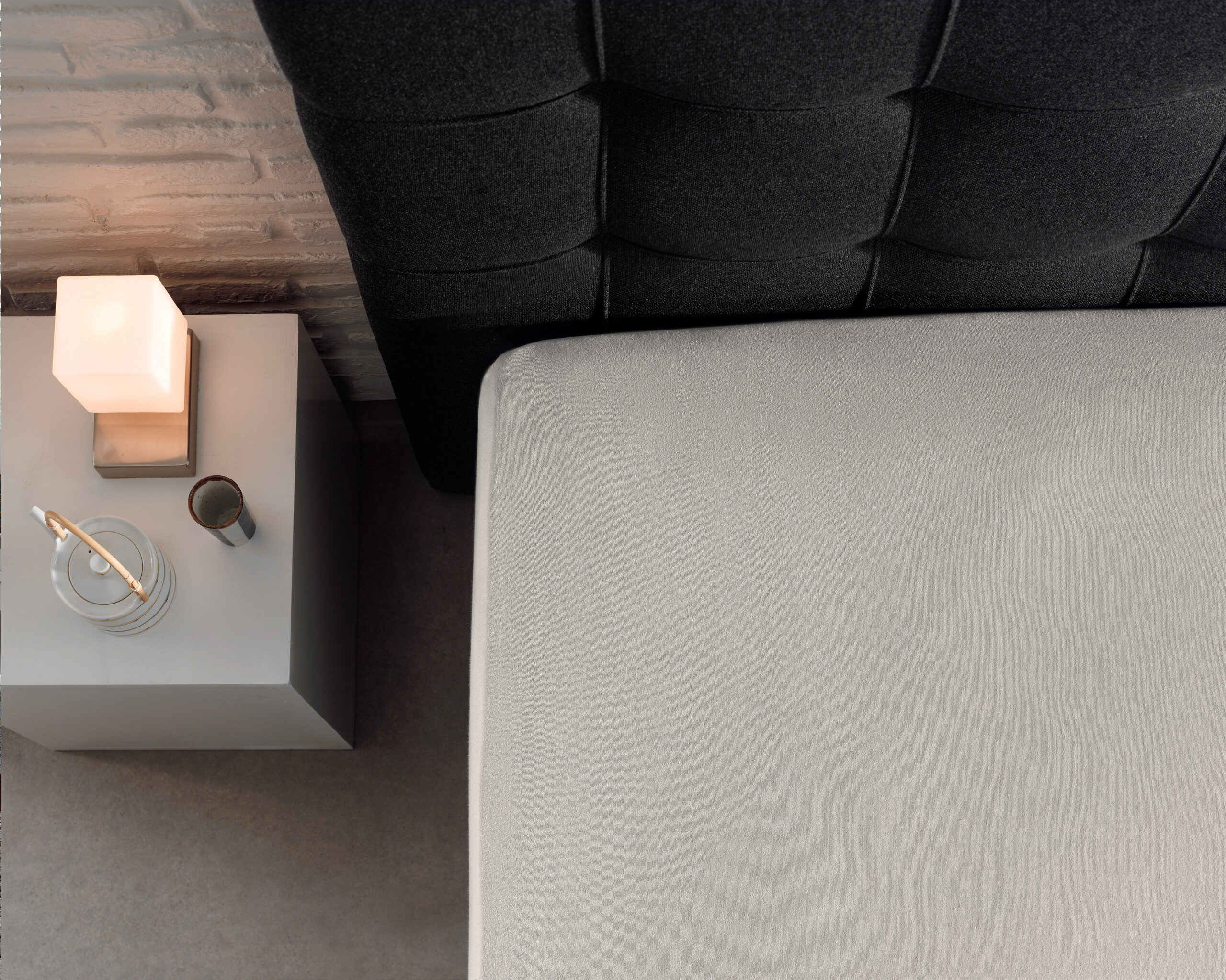 Splittopper Katoen Hoeslaken Wit 180 x 210