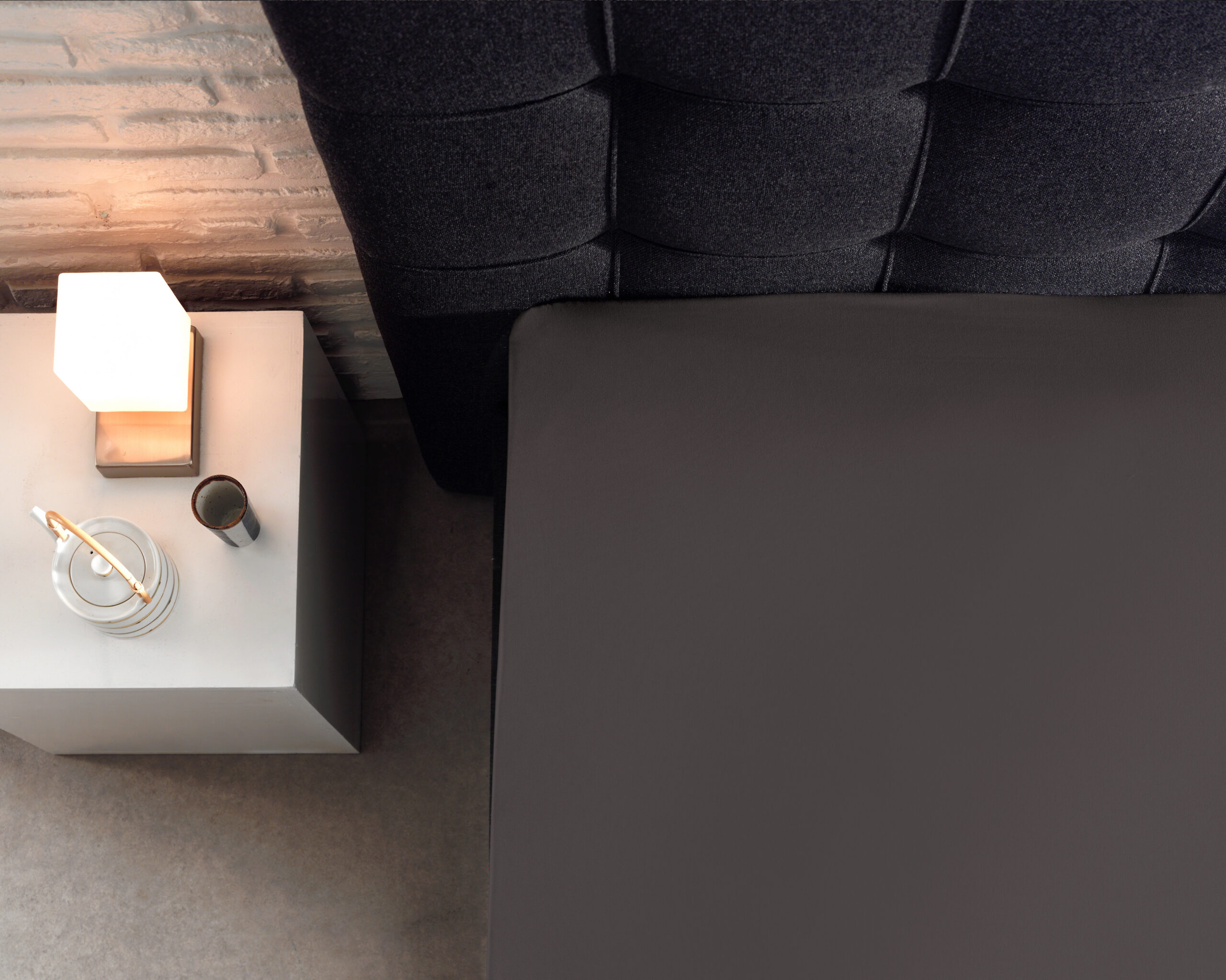 Splittopper Katoen Hoeslaken Zwart 140 x 200