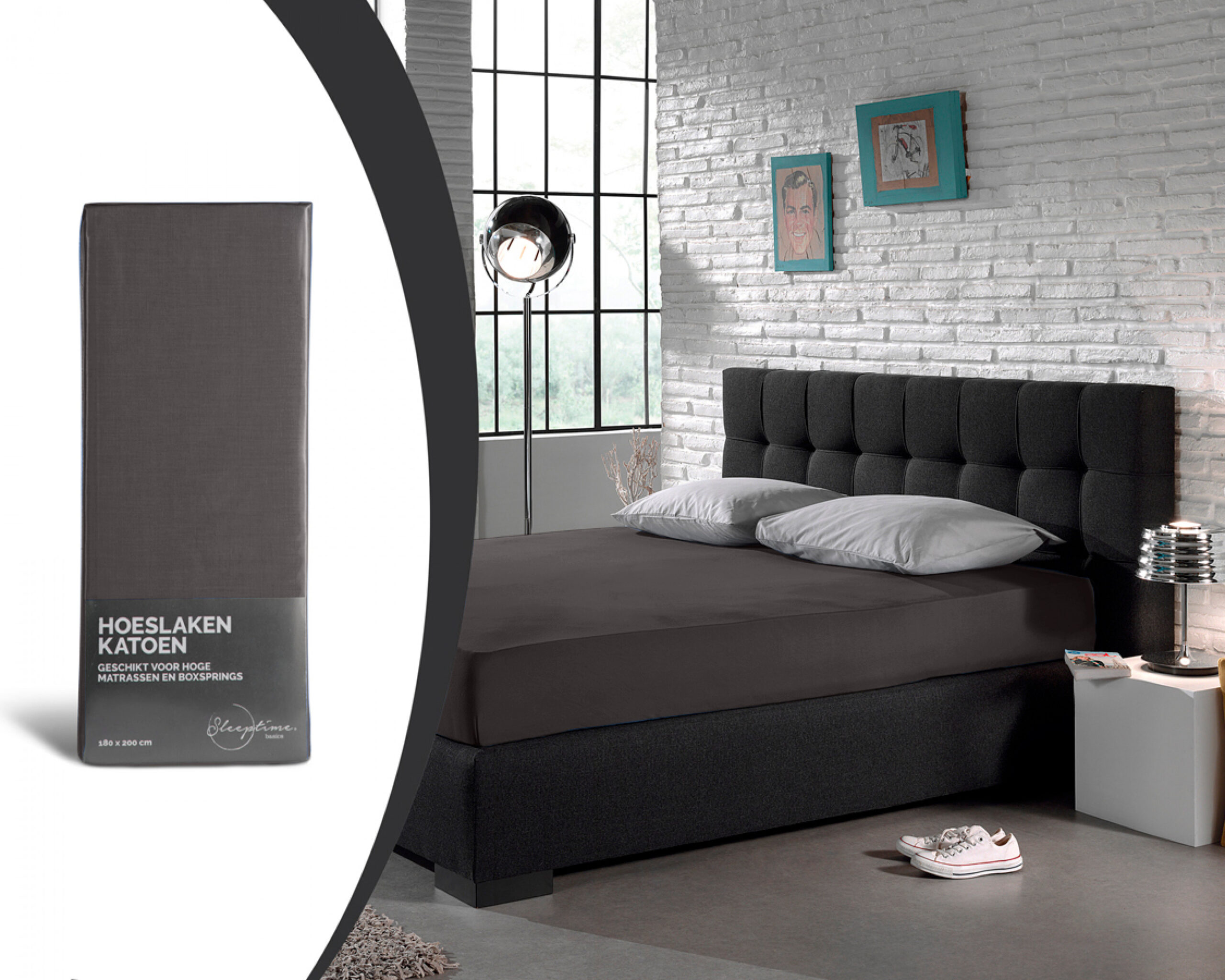 Splittopper Satijn Hoeslaken Creme 180 x 220