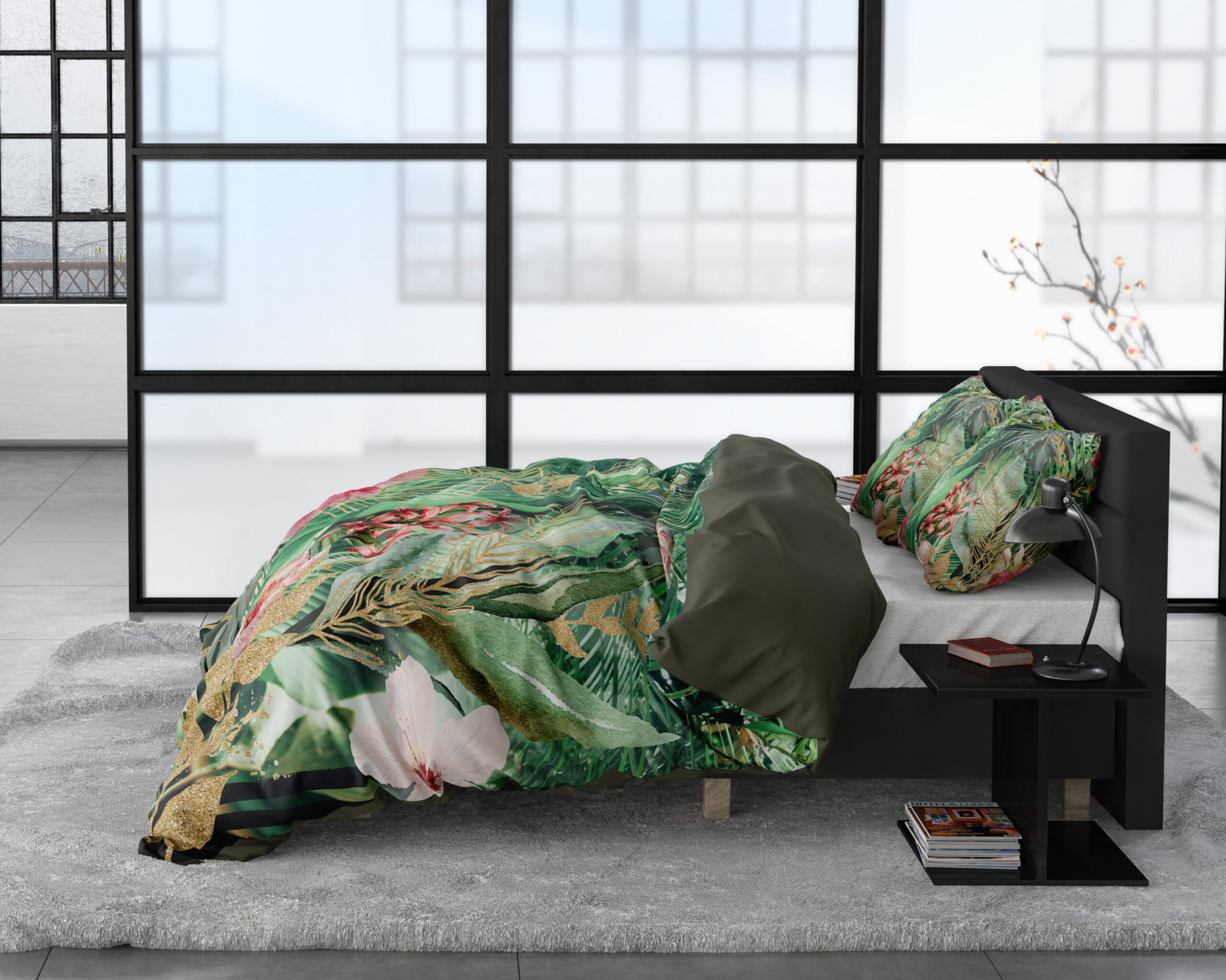 Stone washed Groen 240 x 200/220