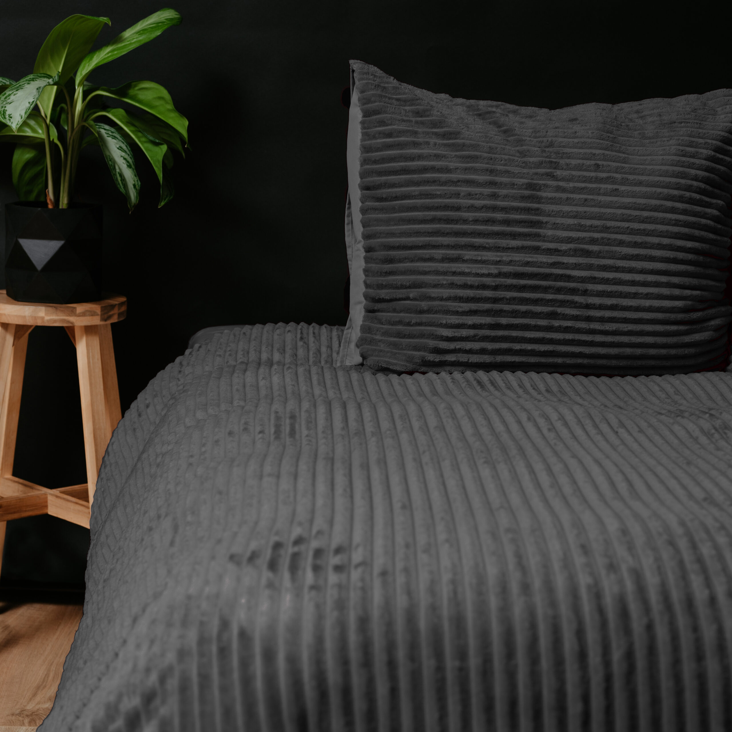Teddy kussenslopen 2pack Antraciet 60 x 70