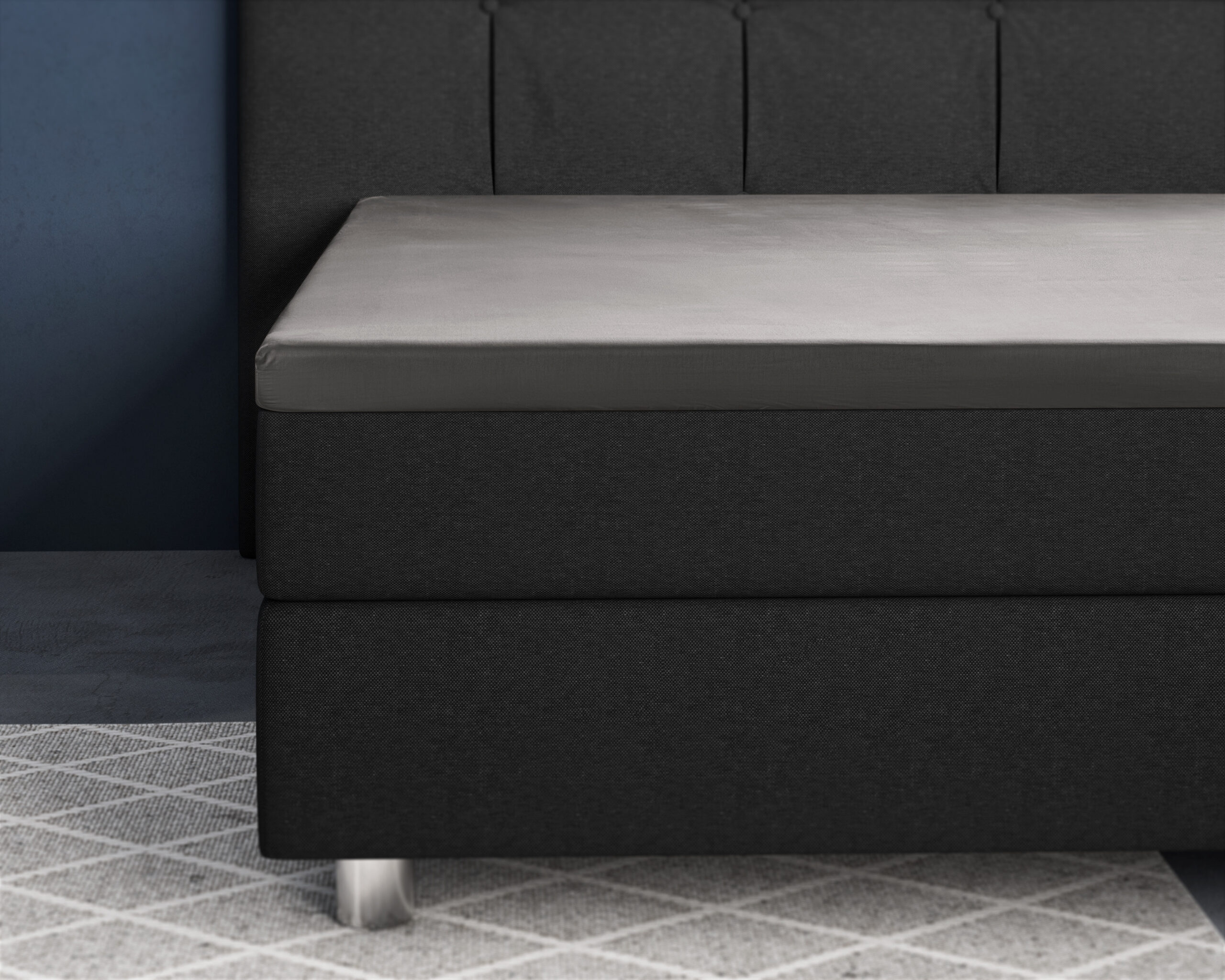 Topper Satijn Hoeslaken Antraciet 180 x 200