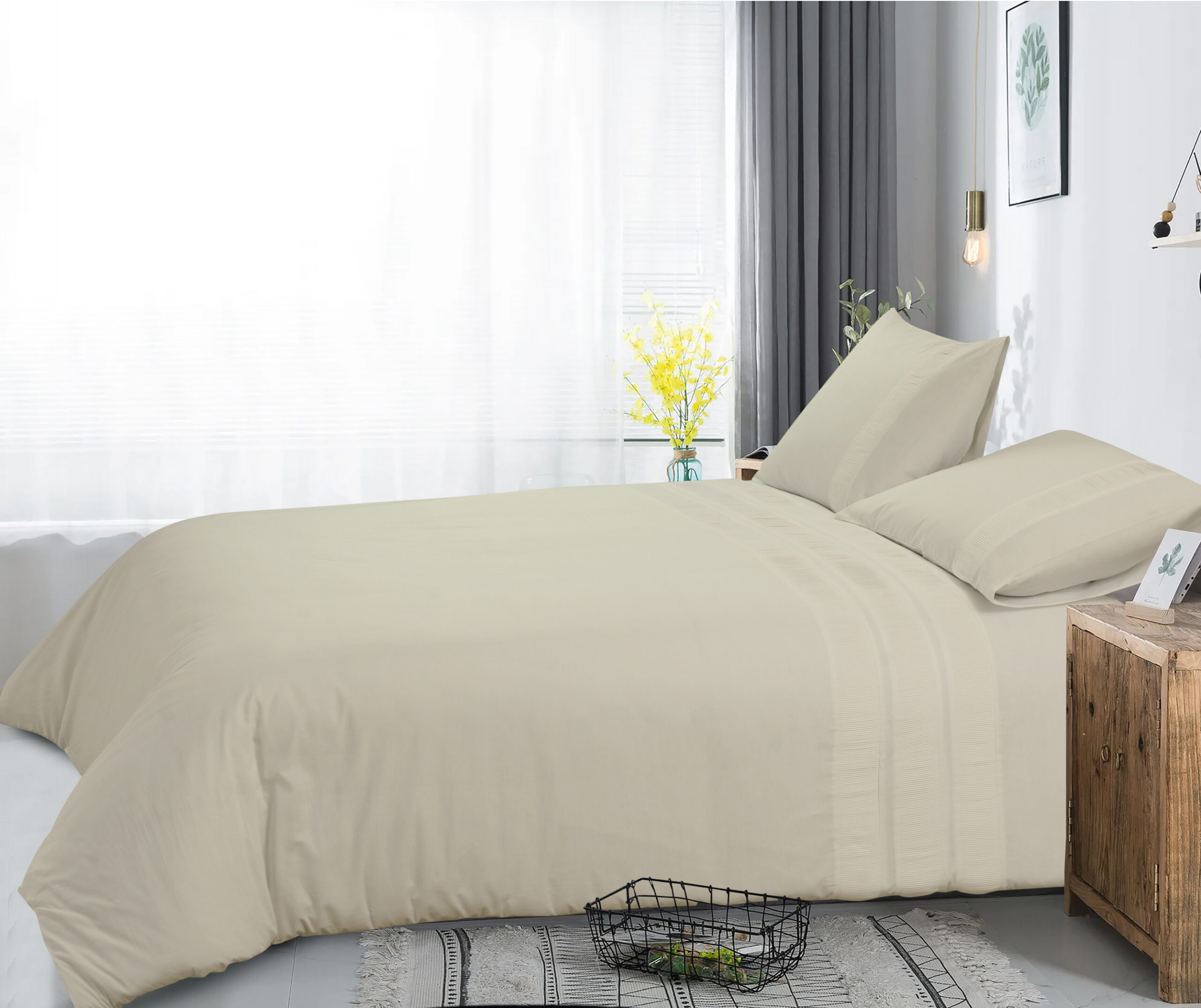 Uni Satijn Dekbedovertrek Bruin 140 x 200/220