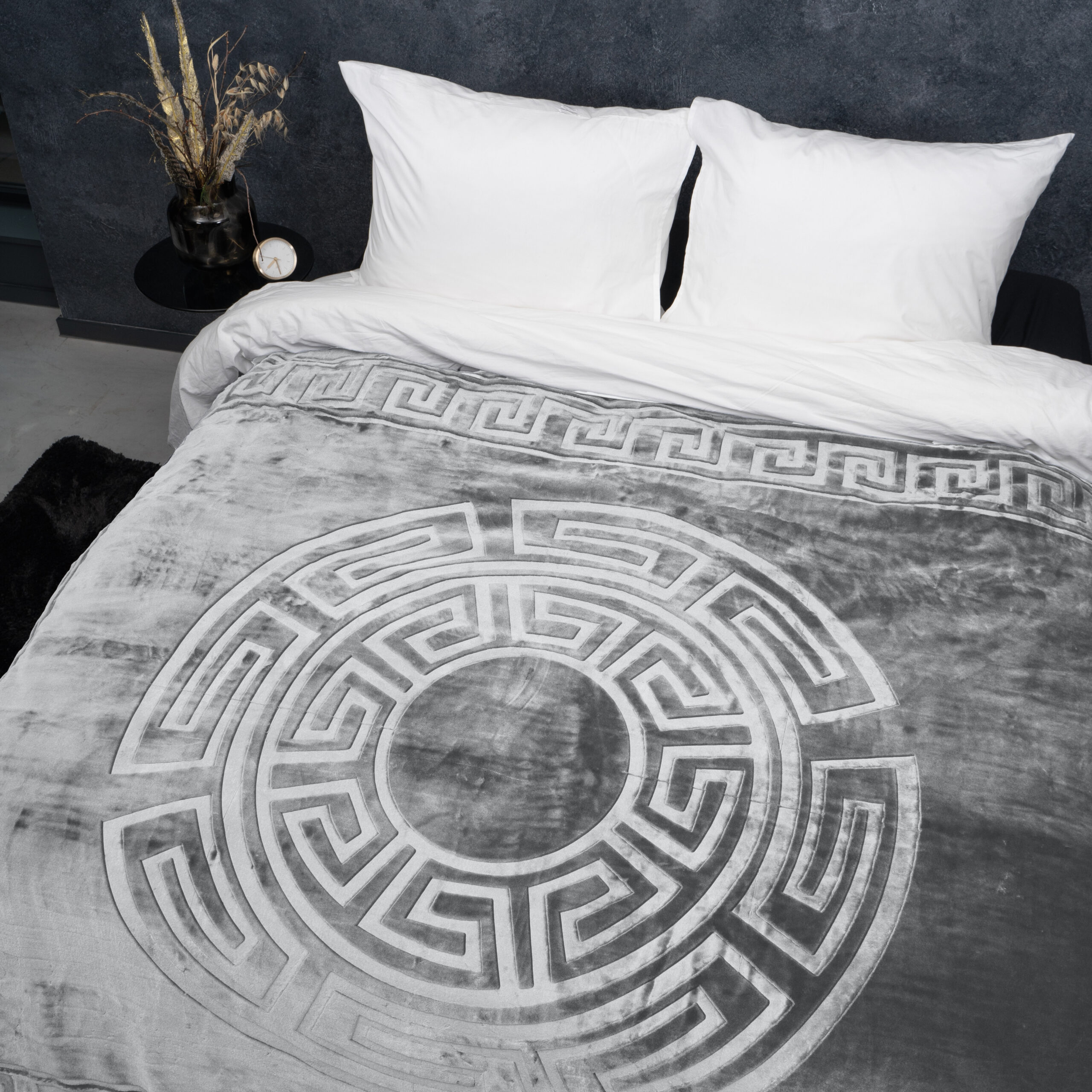 Embossed Zeta Deken Grijs 200 x 240
