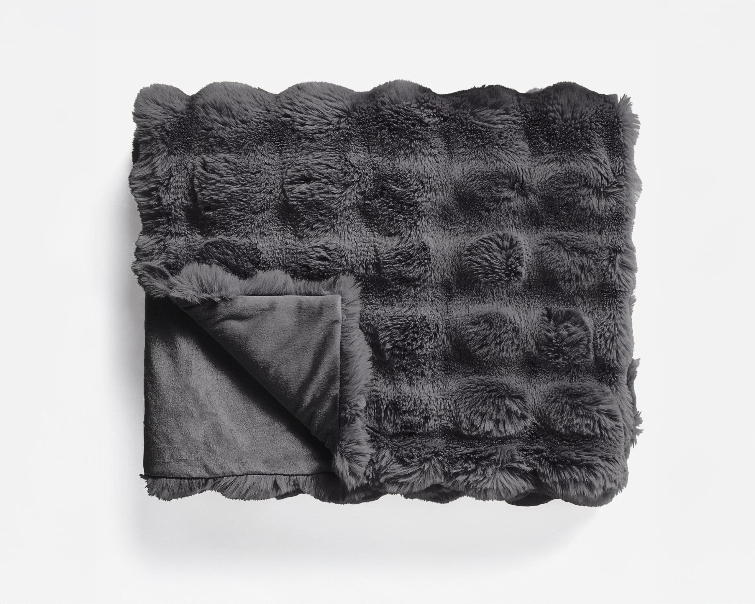 Pom Rabbit Fur plaid Antraciet 240 x 200