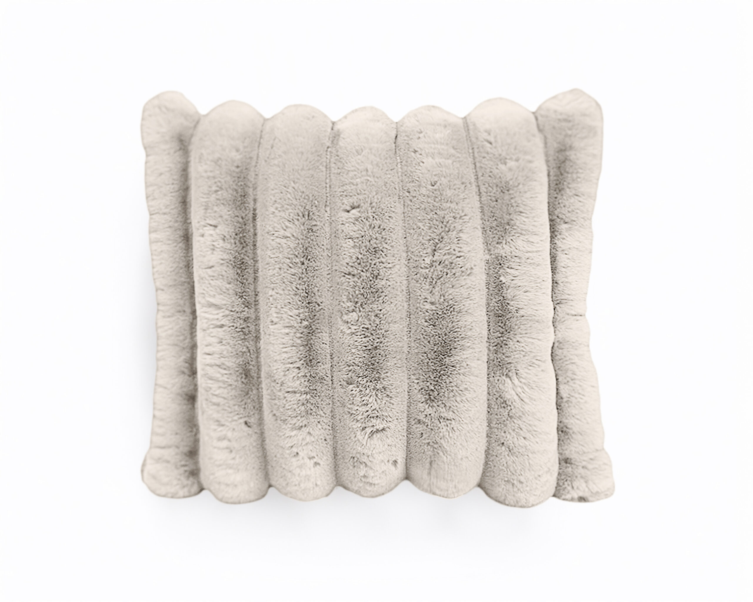 Rib Rabbit Fur Sierkussen Ecru 50 x 50
